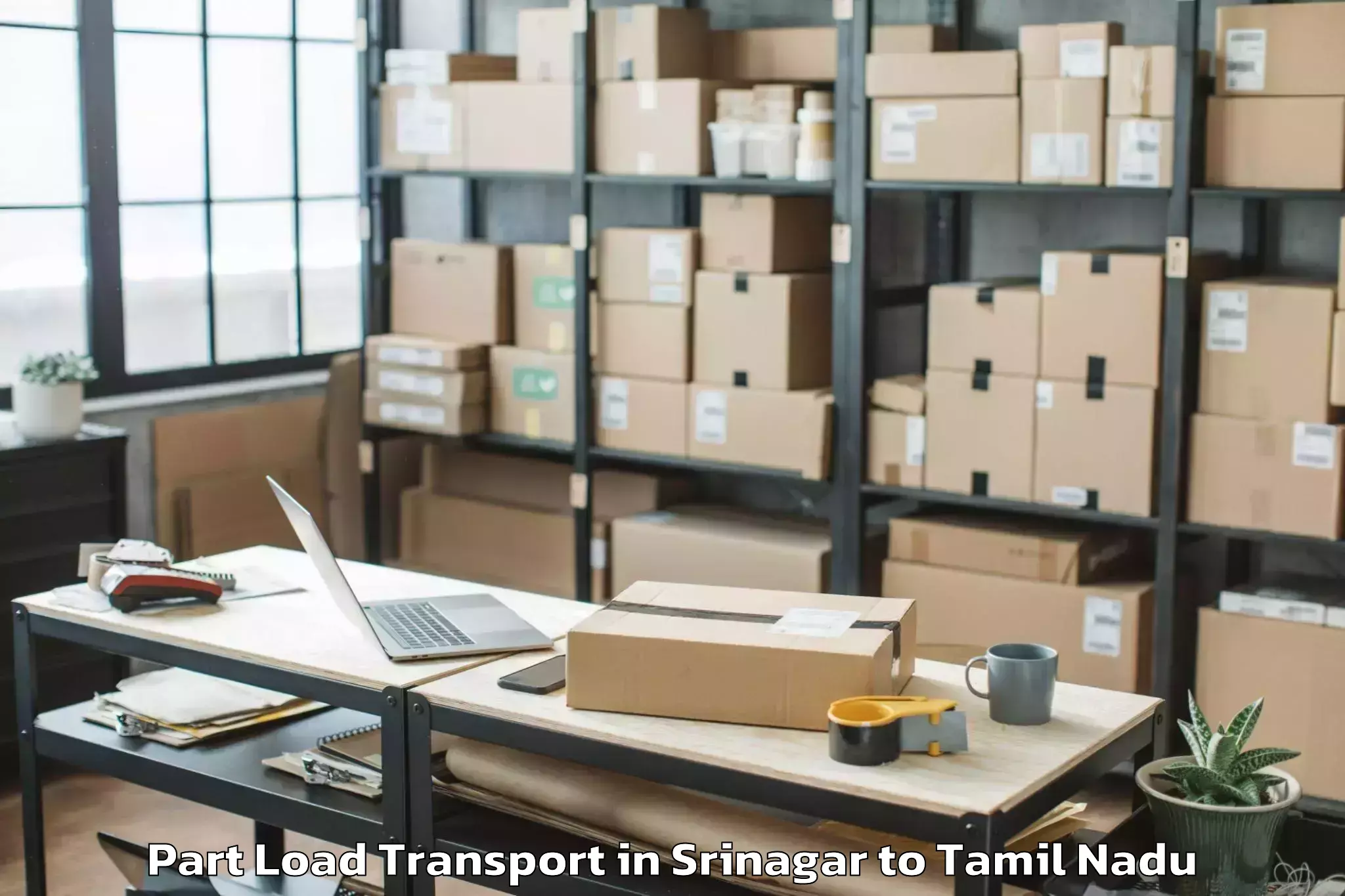 Leading Srinagar to Vskvalasai Dindigul Dist Part Load Transport Provider